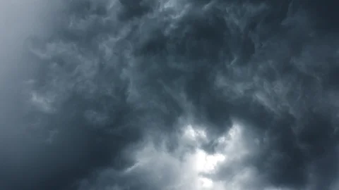 Dark storm clouds are moving fast, timelapse Stock Footage 93872336