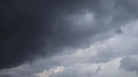 Dark storm clouds are slowly drifting across the sky Stock Footage 270912427