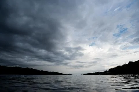 Dark storm clouds with background,Dark clouds before a thunder-storm. Stock Photos