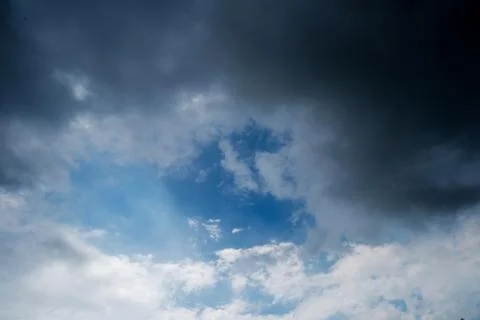 Dark storm clouds with background,Dark clouds before a thunder-storm. Stock Photos