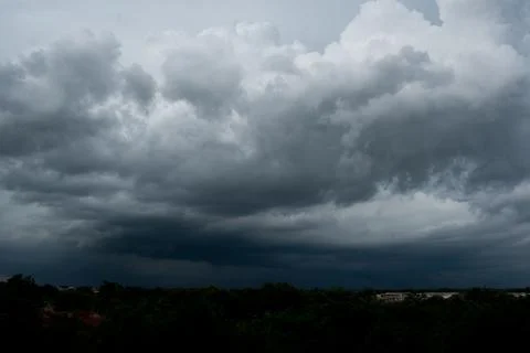 Dark storm clouds with background,Dark clouds before a thunder-storm. 스톡 사진