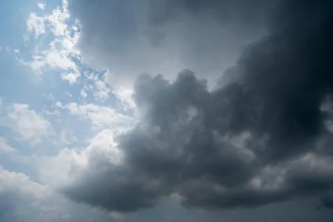 Dark storm clouds with background,Dark clouds before a thunder-storm. Stock Photos