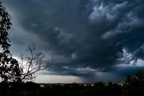 Dark storm clouds with background,Dark clouds before a thunder-storm. 스톡 사진