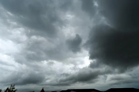 Dark storm clouds with background,Dark clouds before a thunder-storm. Stock-Fotos