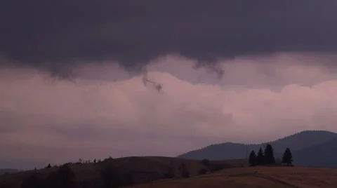 Dark Storm Clouds Carpathian Mountains Stock Footage 49193138
