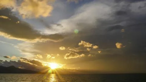 Dark storm clouds. Dark clouds before a sunrise and thunder storm. Stock Photos