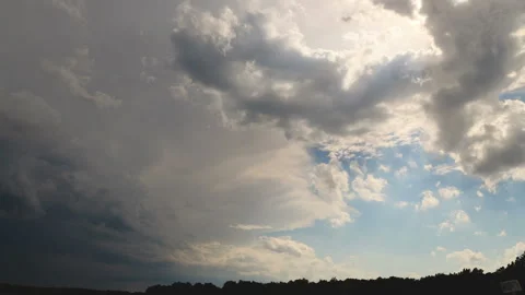 Dark storm clouds fly across the sky. landscape before the thunderstorm time-lap Stock Footage 140086350