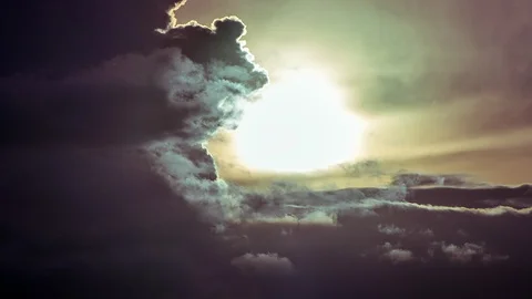 Dark storm clouds form block the sun timelapse Stock Footage 89696159