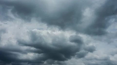 Dark Storm Clouds Gathering Over Summer Sky Before Heavy Rain Stock Footage 333041404