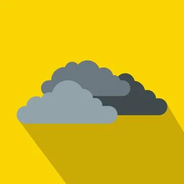 Dark storm clouds icon, flat style Illustrazione stock