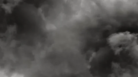 Dark Storm Clouds With Lightning Flashes, Atmospheric Thundercloud Background Stock Footage 337688321