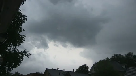 Dark storm clouds with lightning rolling in ahead of tornado warned thunderstorm Stock Footage 39625943