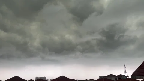 Dark Storm Clouds Moving Across the Sky | Dramatic Weather in 4K Stock Footage 340278333