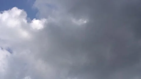 Dark Storm Clouds Moving Across Blue Sky Stock Footage 343647380