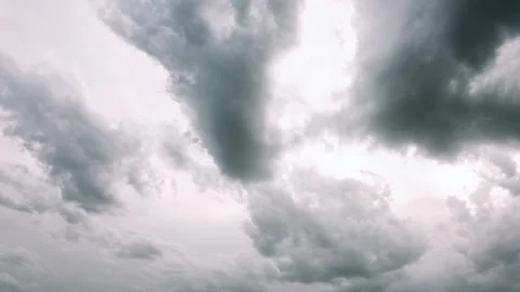 Dark Storm Clouds Moving Across Overcast Sky Stock Footage 345651603