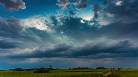 Dark storm clouds moving fast, timelapse 4k Stock Footage 111598145