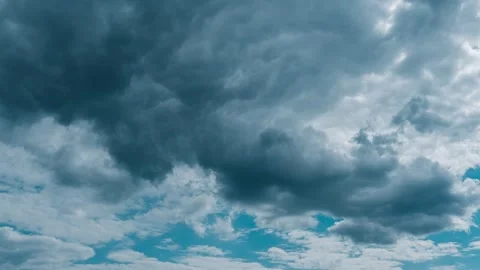 Dark storm clouds moving fast towards the viewer - time lapse, 4k Stock Footage 243611300