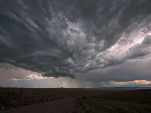 Dark Storm Clouds over Plains Stock Footage 80582405