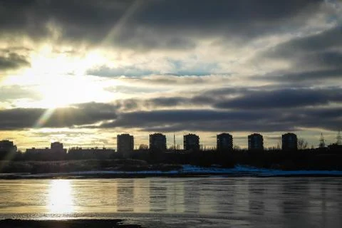 Dark storm clouds Stock Photos