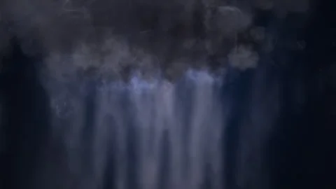 Dark Storm Clouds Pouring Heavy Rain with Lightning Stock Footage 302818709