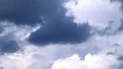 Dark storm clouds rolling across open sky before storm, timelapse 스톡 동영상 338408430