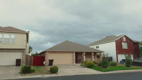 Dark Storm Clouds Rolling Over Suburban Neighborhood Sky Stock Footage 316919437