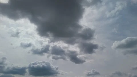 Dark storm clouds sky background for weather concept with dramatic cloudscape Stock Footage 333498480