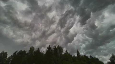 Dark storm clouds on sky. Dangerous weather. Stock Footage 200759977