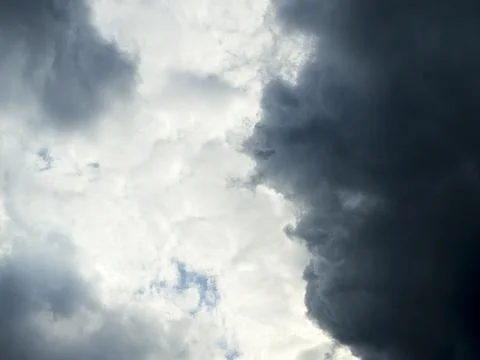 Dark Storm Clouds Sky Weather Dramatic Contrast White Blue Nature Moody Stock Photos