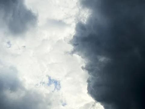 Dark Storm Clouds Sky Weather Dramatic Contrast White Blue Nature Moody Stock Photos