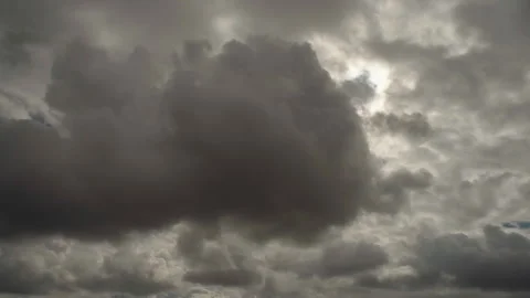 Dark storm clouds sweep across the sky before the rain Stock Footage 264328896