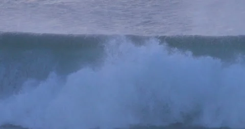 Dark storm ocean waves rolling dramatic surf slow motion Stock Footage 330918612