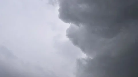 Dark Storm Rolling Clouds Time Lapse Moving Fast Across Overcast Rainy Sky Stock Footage 341933622