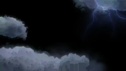 Dark stormy clouds drifting slowly across deep black night sky atmospheric Stock Footage 345101878
