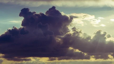 Dark stormy clouds form at sunset timelapse Stock Footage 89695983