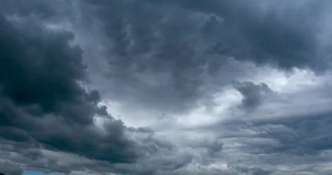 Dark Stormy Clouds Moving Across The Sky During An Overcast Weather Day Stock Footage 342097183