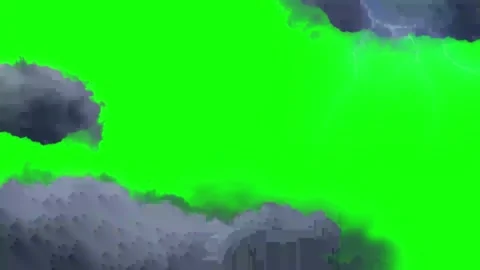 Dark stormy clouds moving across vibrant green screen background overlay effect Stock Footage 345101877