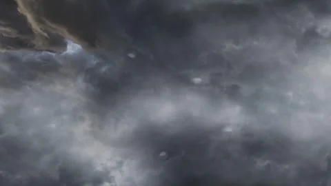 Dark stormy clouds moving quickly across dramatic sky during heavy weather .. Stock Footage 337807207