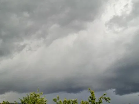 Dark stormy clouds in Romania Stock Photos