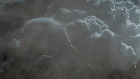 Dark stormy cumulus clouds rolling through night sky with vintage film grain Vídeo Stock 346129340
