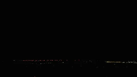 Dark Stormy Night Sky With Rumbling Thunder And Flashes Of Lightning. wide Stock Footage 253460693