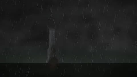 Dark Stormy Rain and Wind Animation Background Видео 347965508