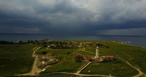Dark stormy sky before the rain. Summer landscape on the island of Cyprus. Stock Footage 76020667