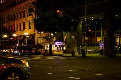 Dark street interaction Stock Photos