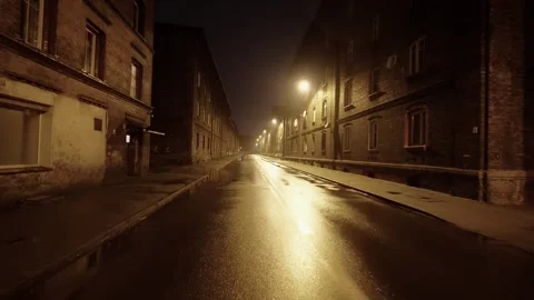 Dark Streets of a Neglected City Stock Footage 243650313
