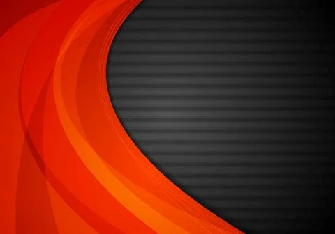 Dark striped background with orange waves Dark striped background with ora... Stock Photos