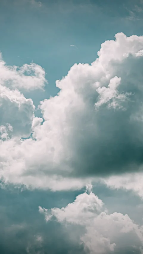 Dark Strom Moody Cloudy Blue Sky With Fluffy Clouds. Natural Background. Time L Stock Footage 341213946