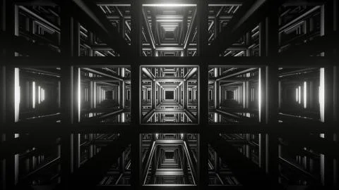 Dark structure tunnel background illustration 3d render Stock Illustration
