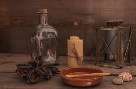 Dark style bodegon Stock Photos