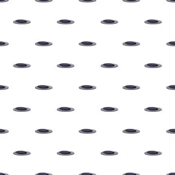 Dark sun hats repeating seamless pattern on white background Illustrazione stock